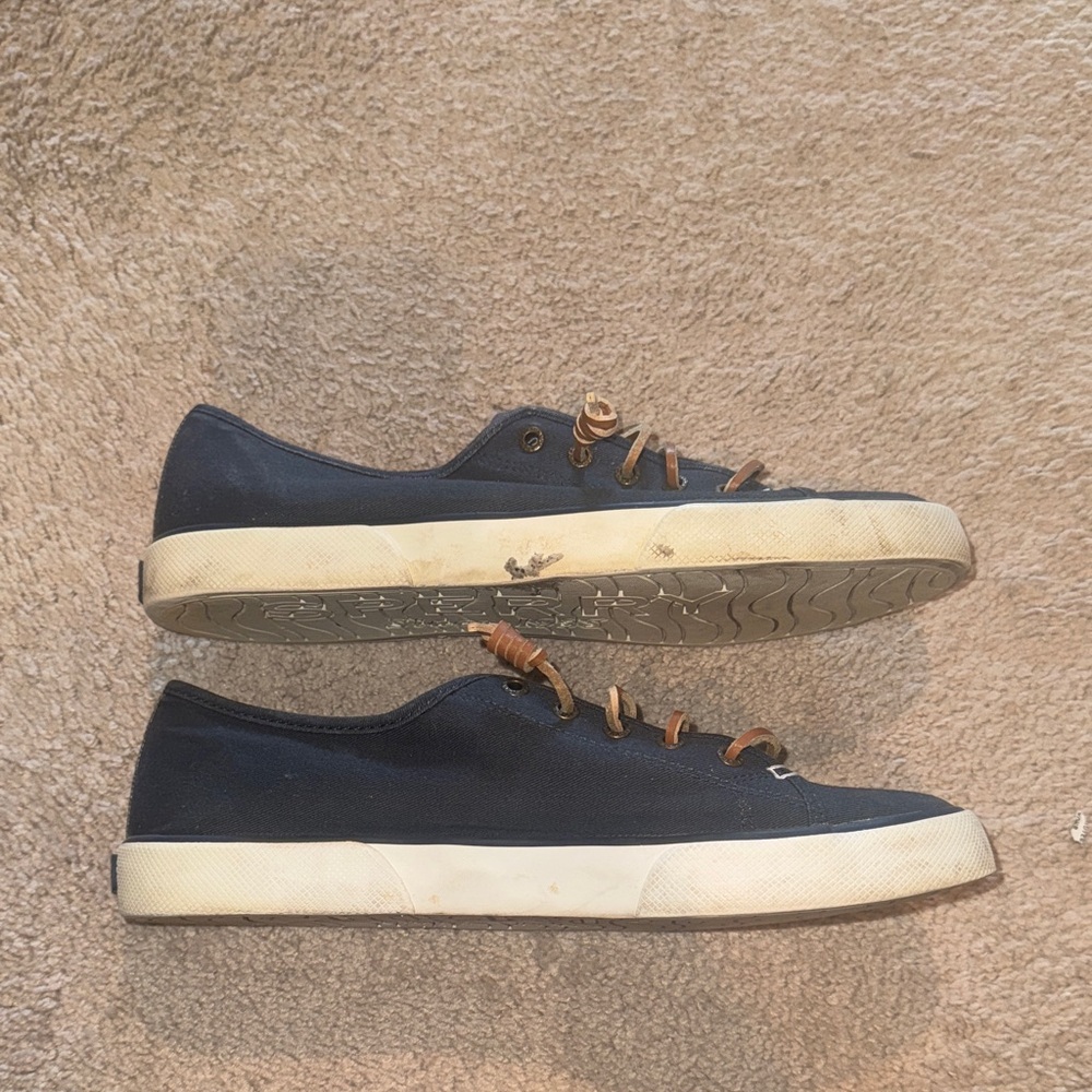 Sperry Dark Blue Sneakers with Brown Laces - Picture 6 of 8